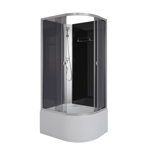 Душевая кабина Niagara Eco E90/80/40L/TN/BK 90х80 асимметричная без крыши ориентация левая - фото 2